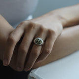 wide gem ring 002 Dalmatian Jasper