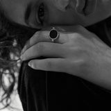 swivel onyx ring silver