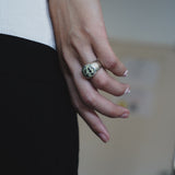 wide gem ring 002 Dalmatian Jasper