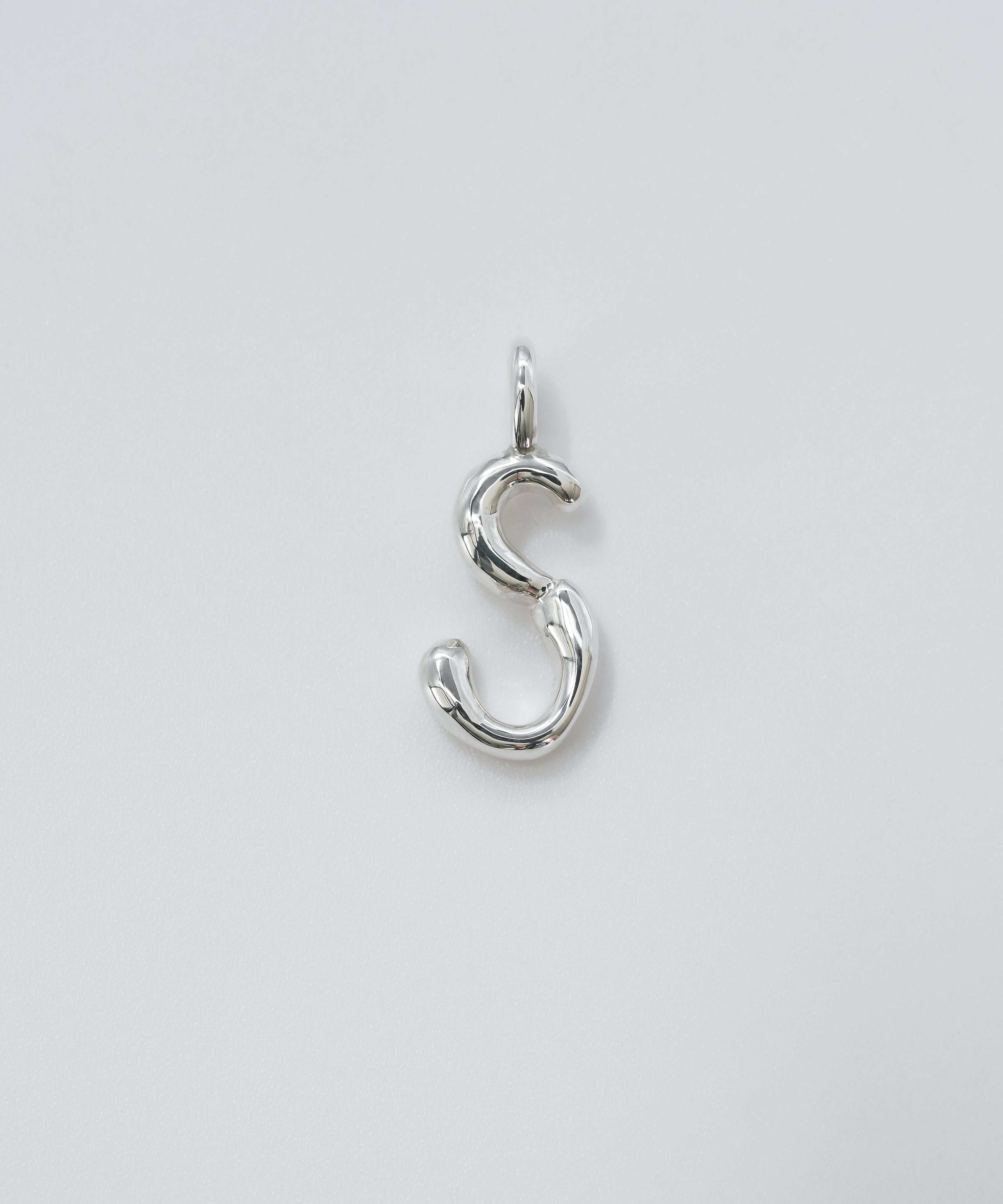 initial necklace silver