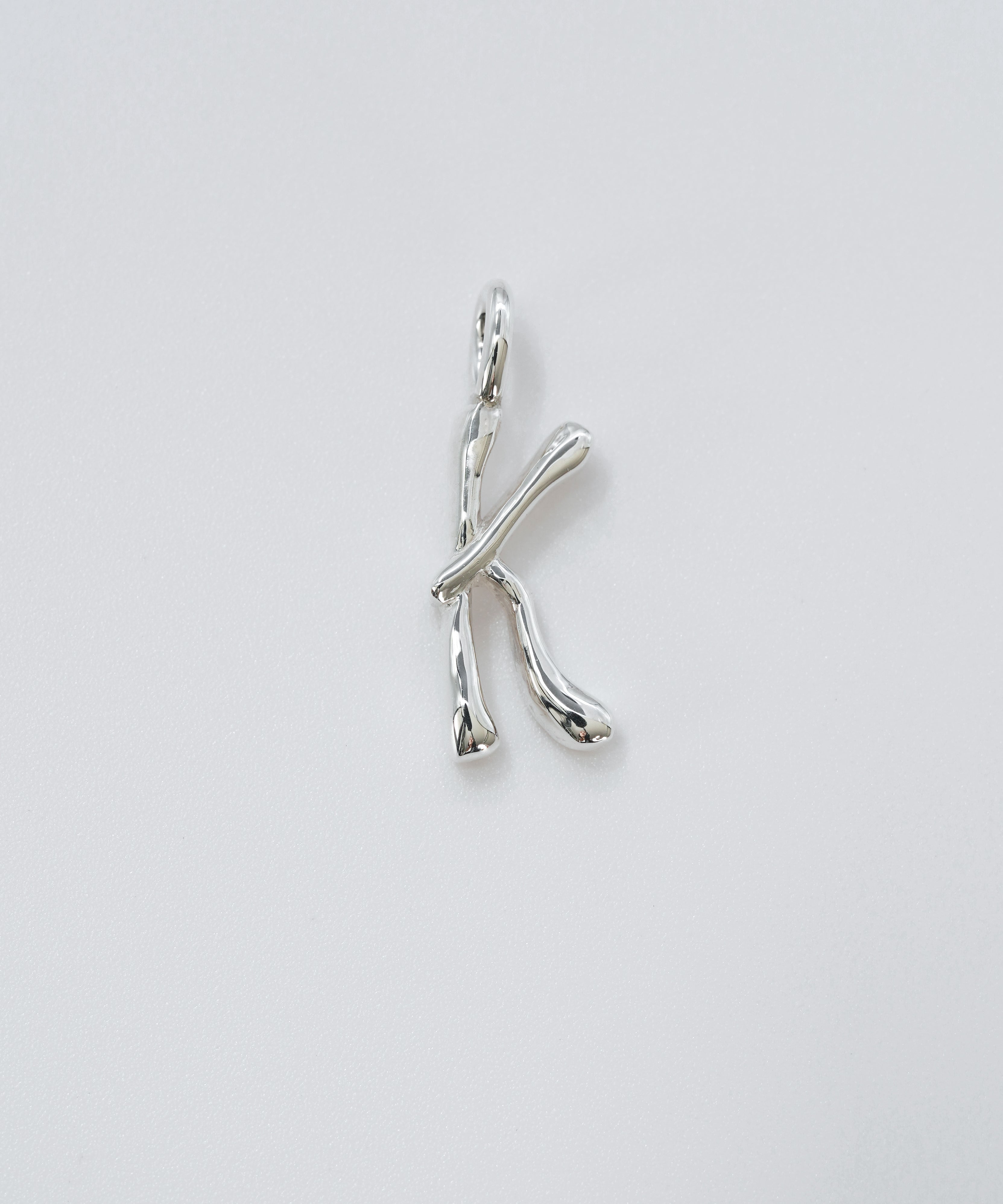 initial necklace silver