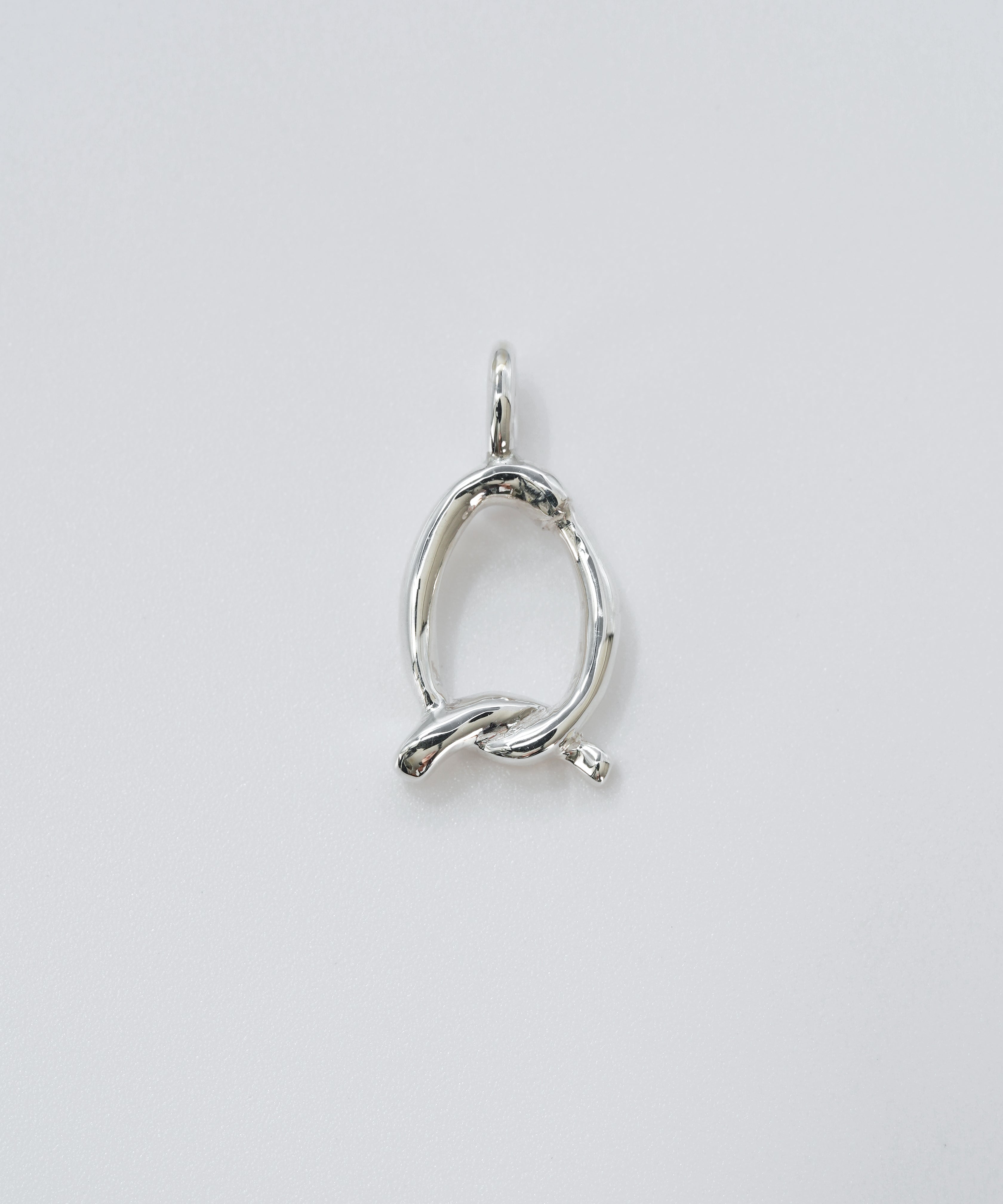 initial necklace silver