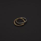 raw combination twin ring K14 × silver