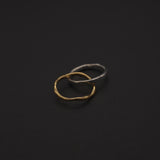 raw combination twin ring K14 × silver