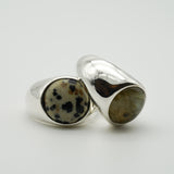 wide gem ring 002 Dalmatian Jasper