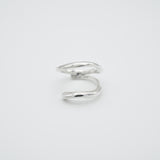 raw wave double ring silver
