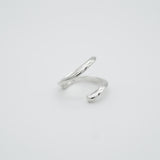 raw wave double ring silver