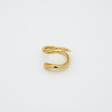 raw wave double ring gold