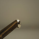 basic wide p stone ring silver