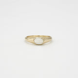 oval stone round ring 001 K14 -moon stone-