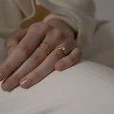 tiny stone classic ring K18 -diamond-