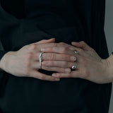 link double finger ring 001 silver
