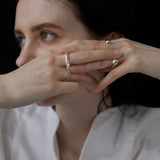 link double finger ring 001 silver