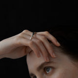 link double finger ring 001 silver