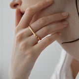 link double finger ring 002 gold