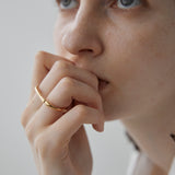 link double finger ring 002 gold