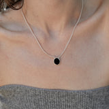 Onyx necklace silver