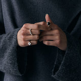 signet diamond ring -black diamond-