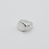 signet round ring silver