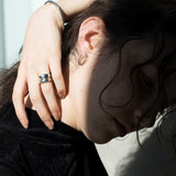 raw big hoop pierce silver