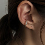 raw big hoop earcuff silver