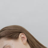 raw big hoop earcuff silver