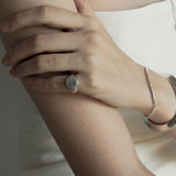 signet round ring silver