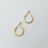 raw big hoop pierce gold