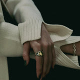 wide combination ring round brass