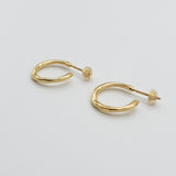 raw big hoop pierce gold