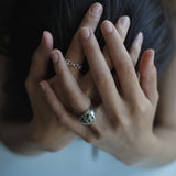 wide gem ring 002 Dalmatian Jasper