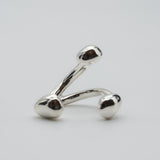 3stones ring 1 finger silver