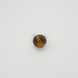 Wide gem ring tiger eye