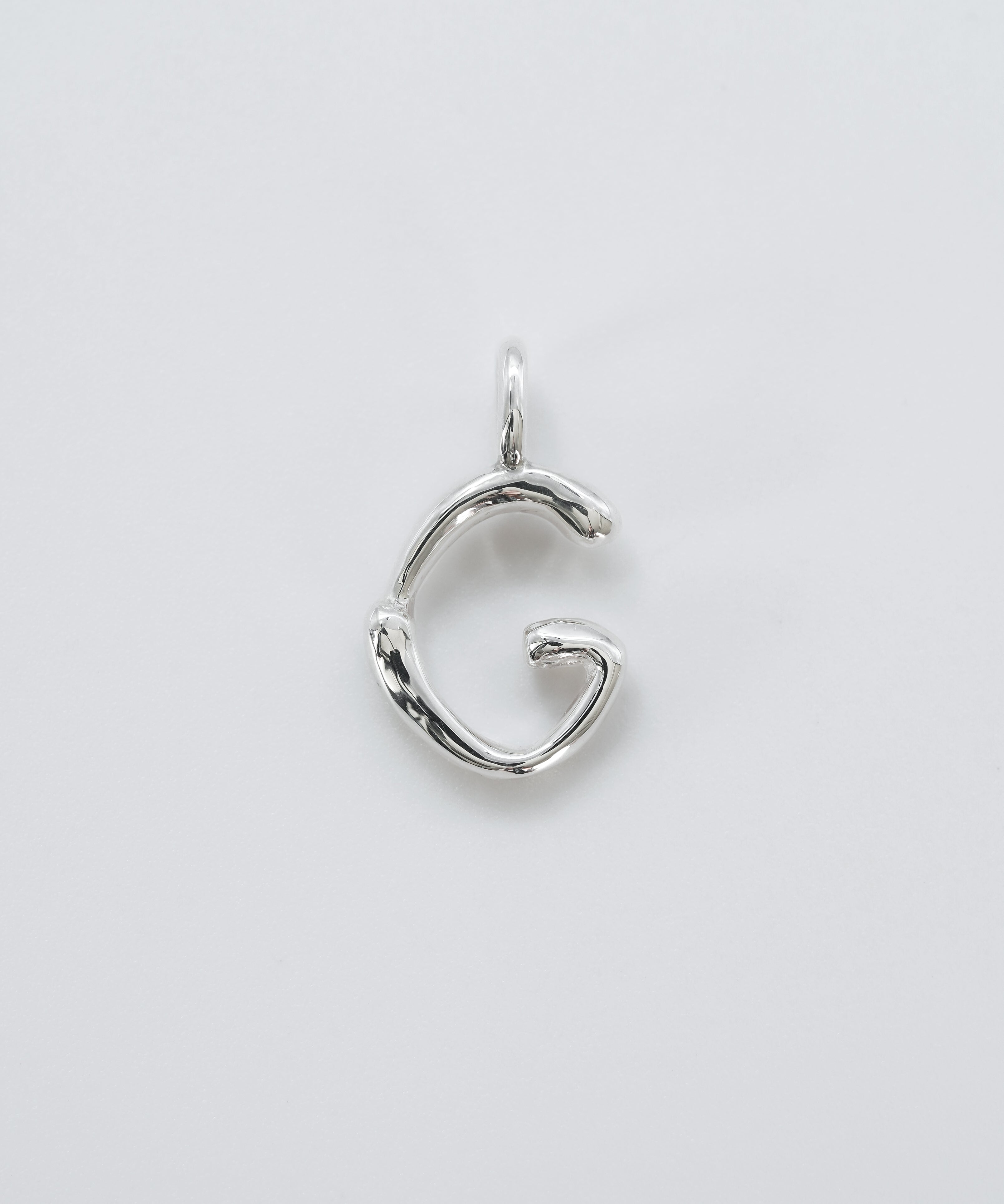 initial necklace silver