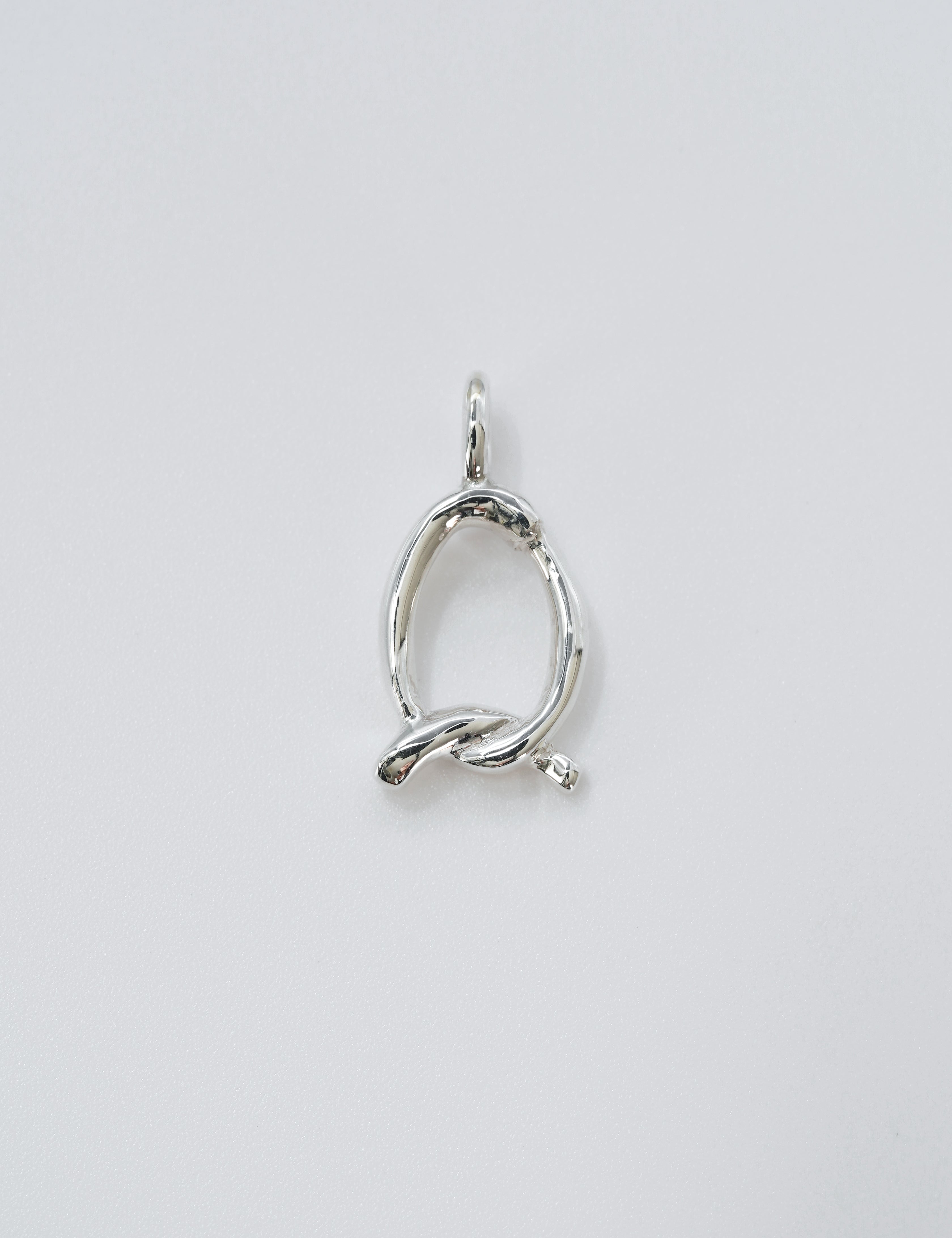 initial necklace silver