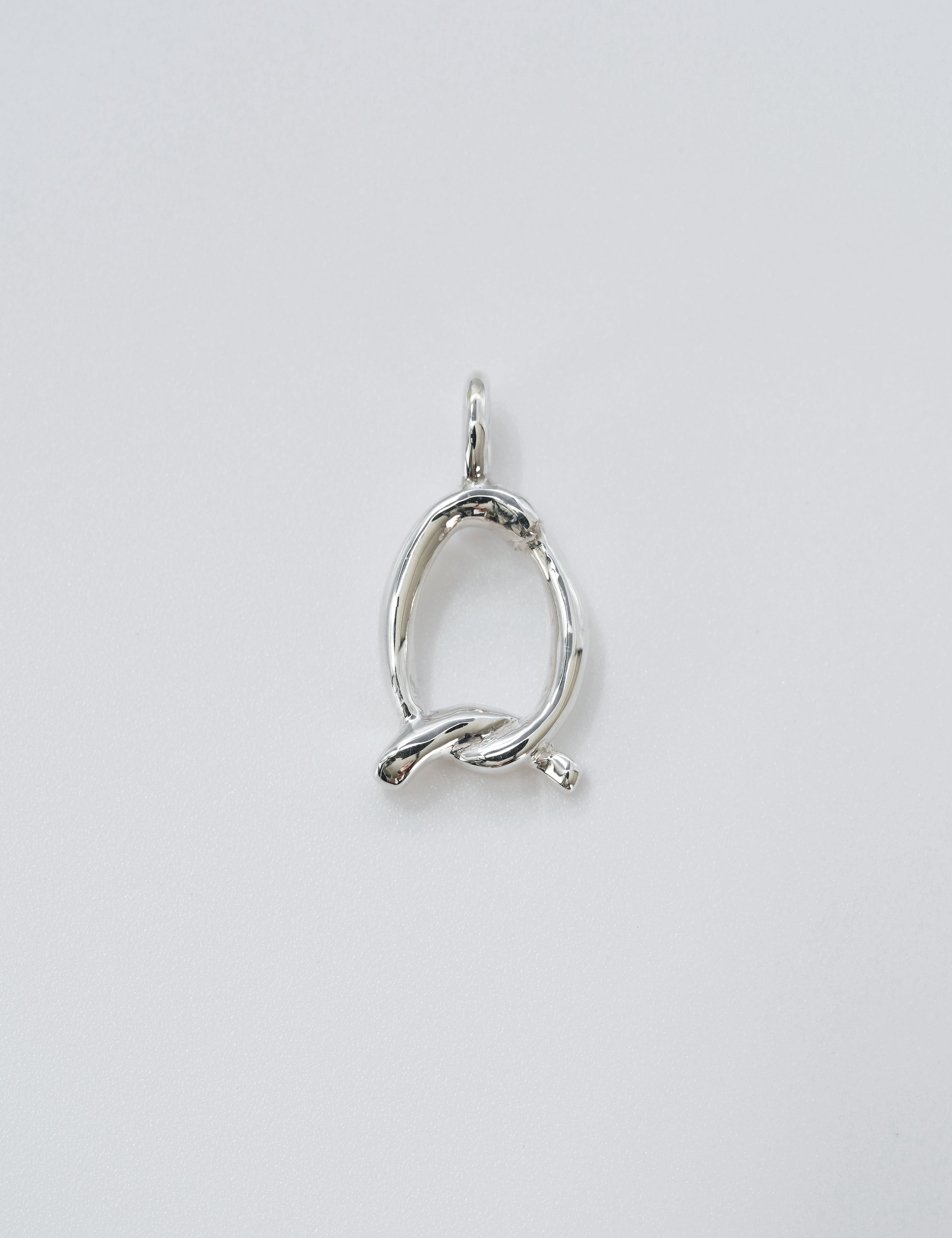 initial necklace silver