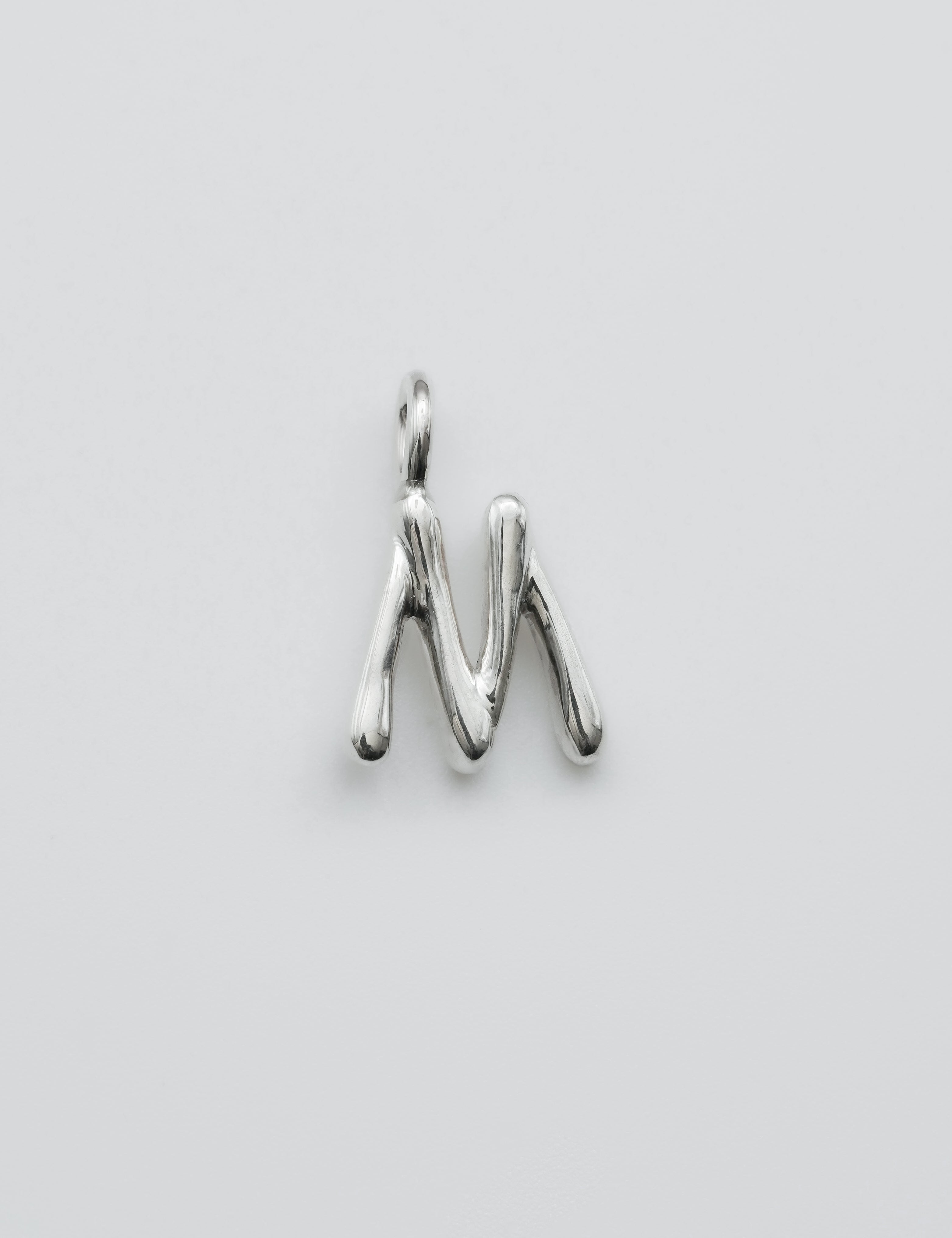 initial necklace silver