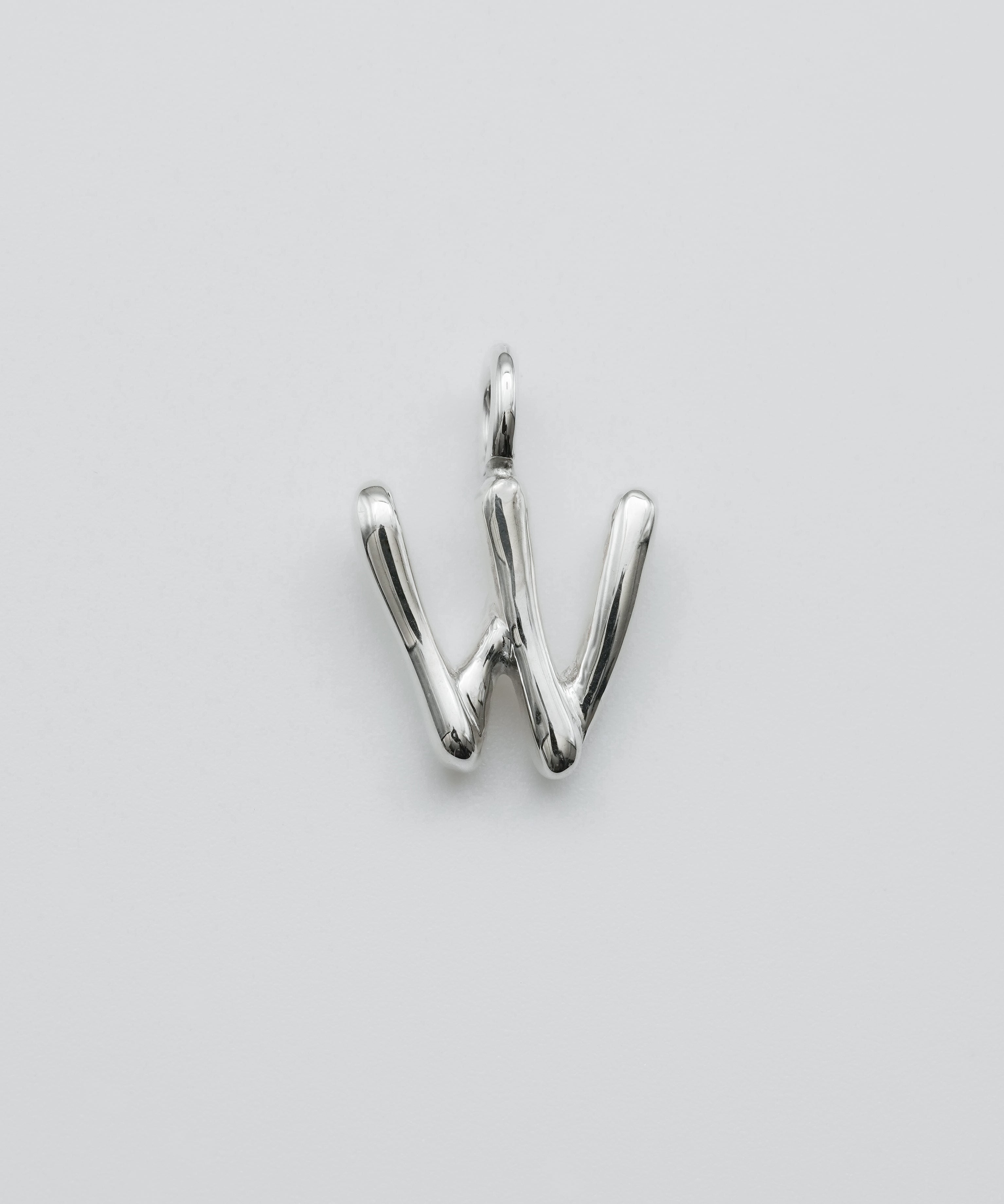 initial necklace silver