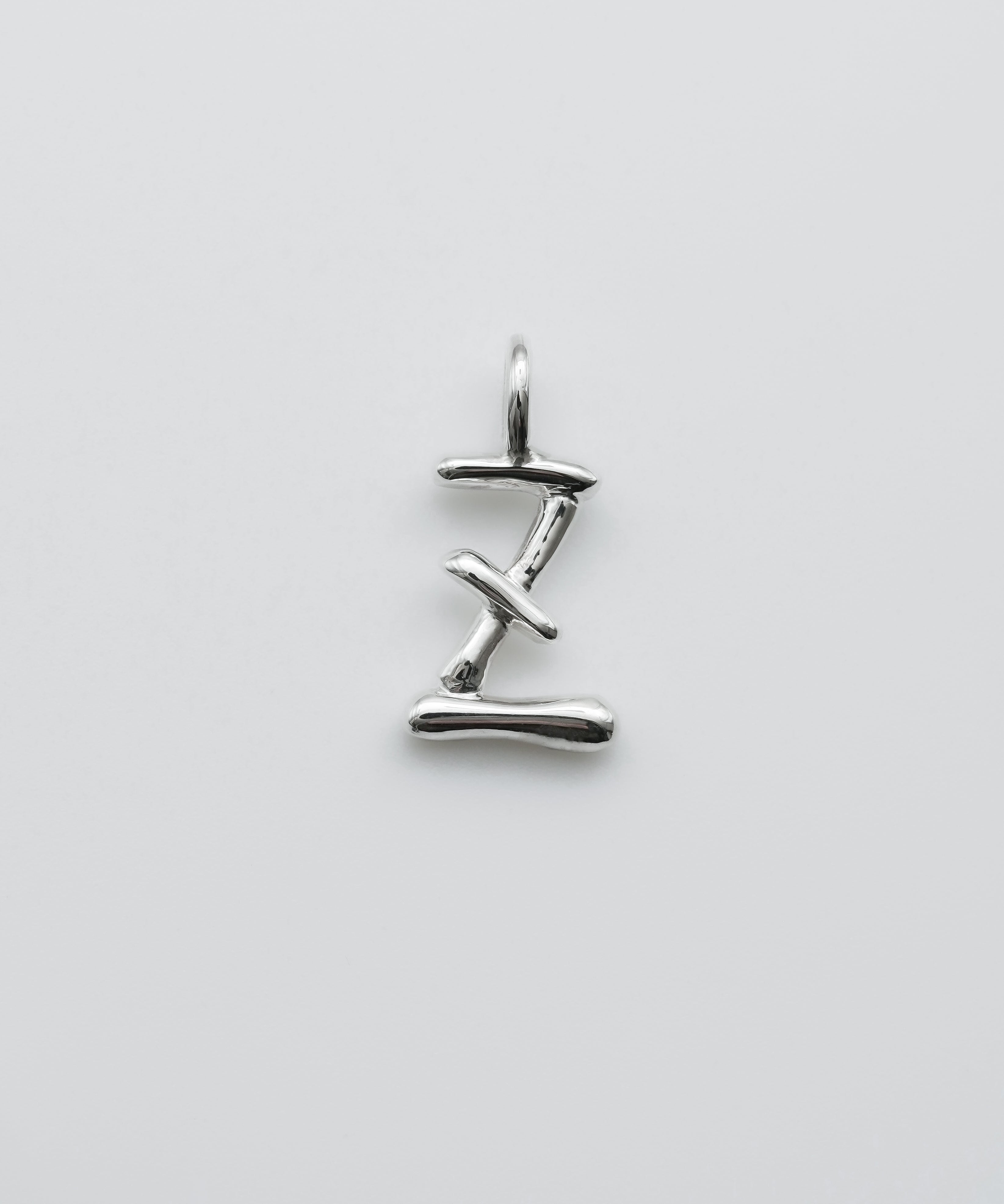 initial necklace silver