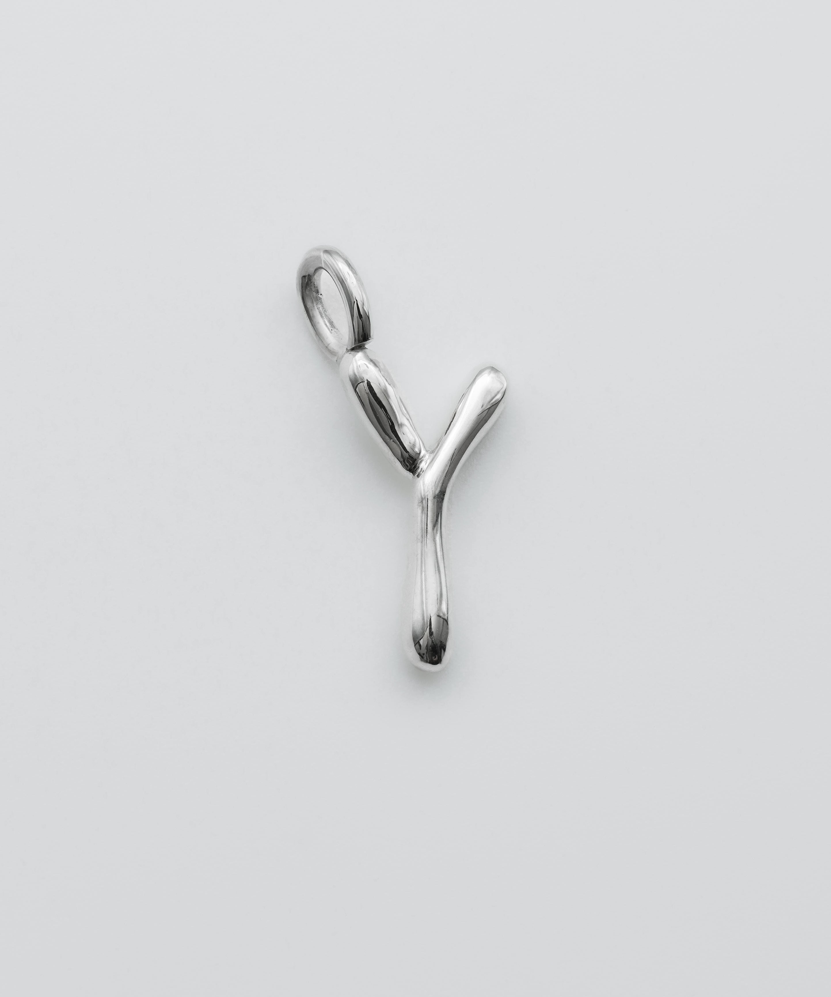 initial necklace silver