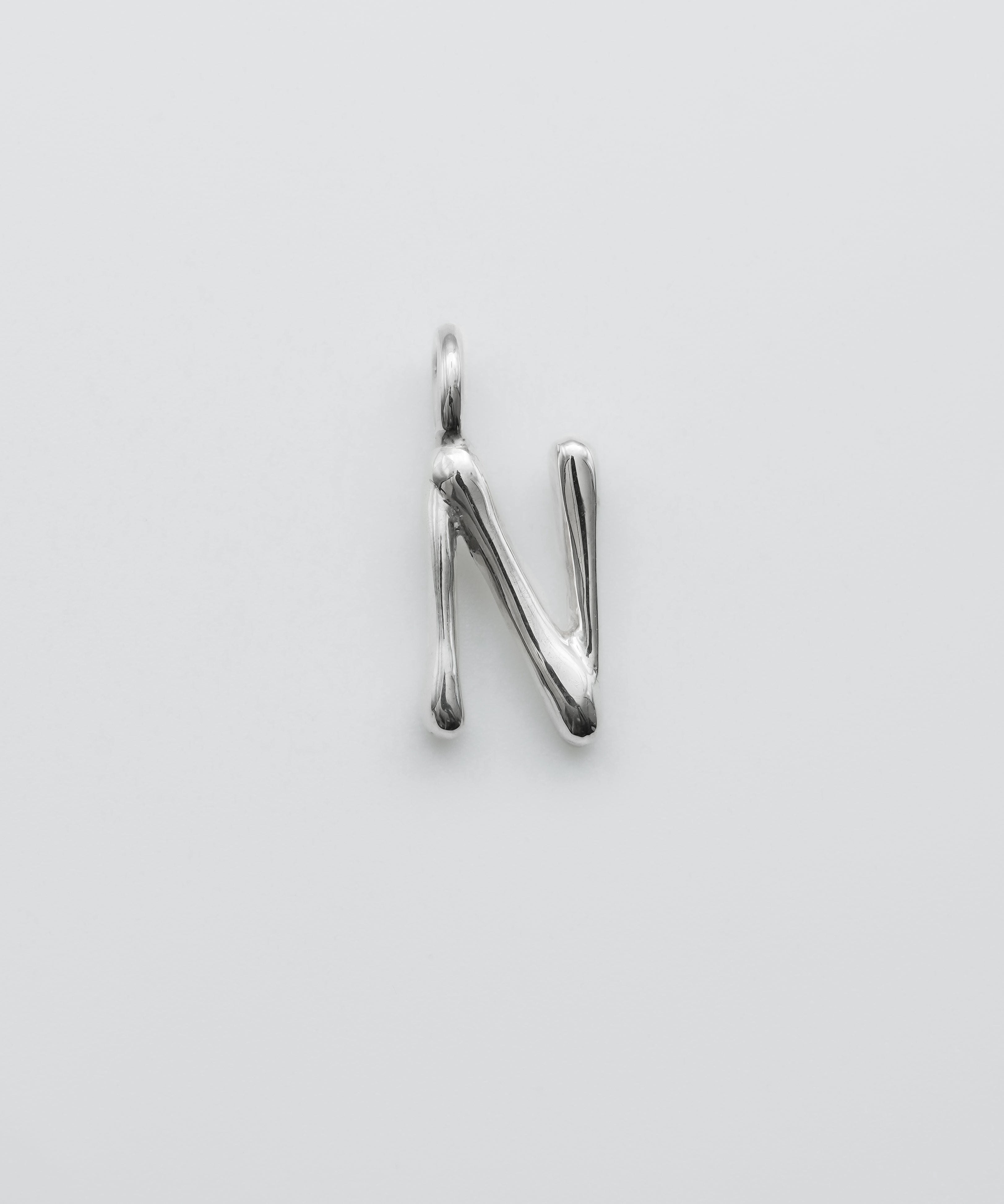 initial necklace silver