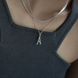 initial necklace silver