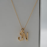 initial necklace gold