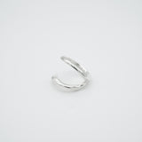 raw wave double ring silver