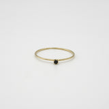 tiny stone classic ring K18 -black diamond-