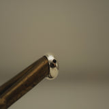 basic wide p stone ring silver