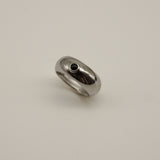 basic wide p stone ring silver