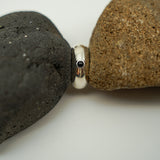 basic wide p stone ring silver