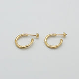 raw big hoop pierce gold