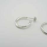 raw big hoop pierce silver